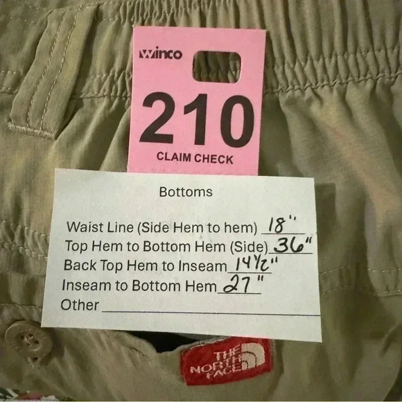 The North Face Pants Mens L Khaki Convertible Shorts Ankle Zip Hiking Cargo - Picture 13 of 13